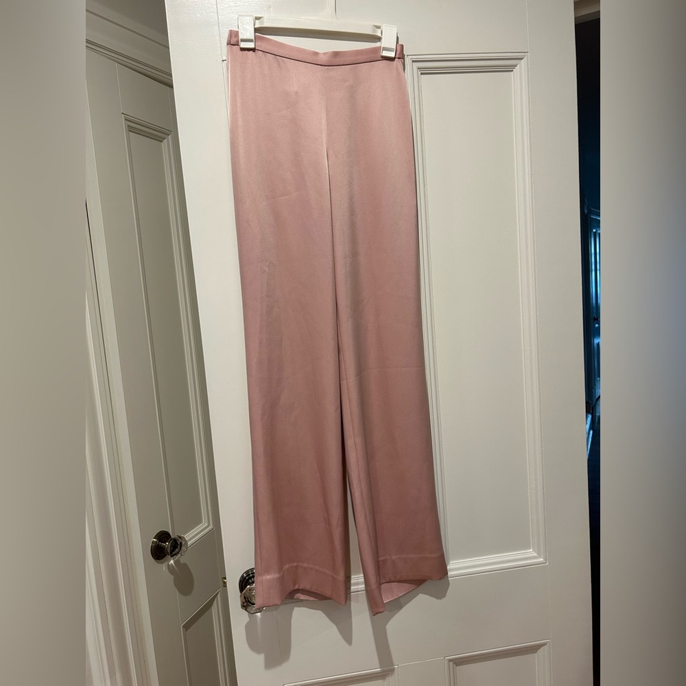 BNWT St. John Collection Kate Liquid Satin Pants in ROSA